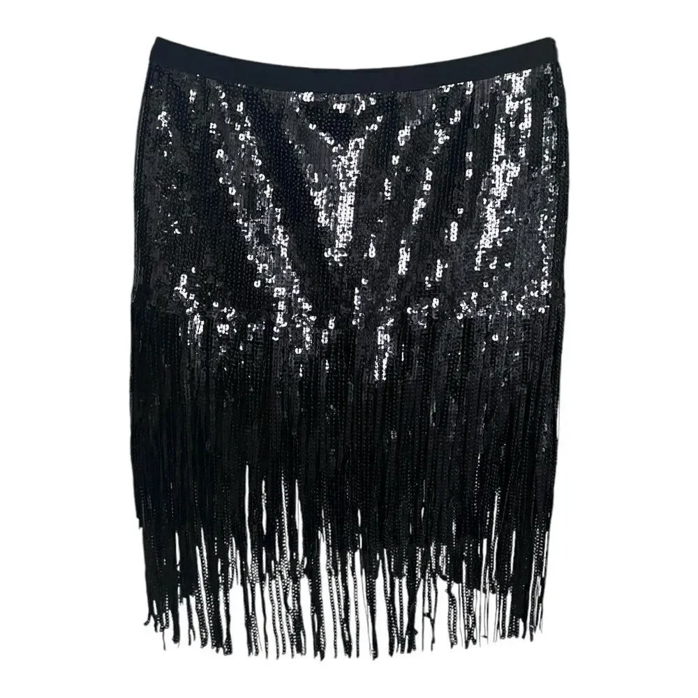 SETA Black Diamond Fringe Skirt Size M - Picture 4 of 8